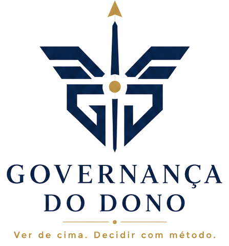 Governança do Dono. Ver de cima. Decidir com método.